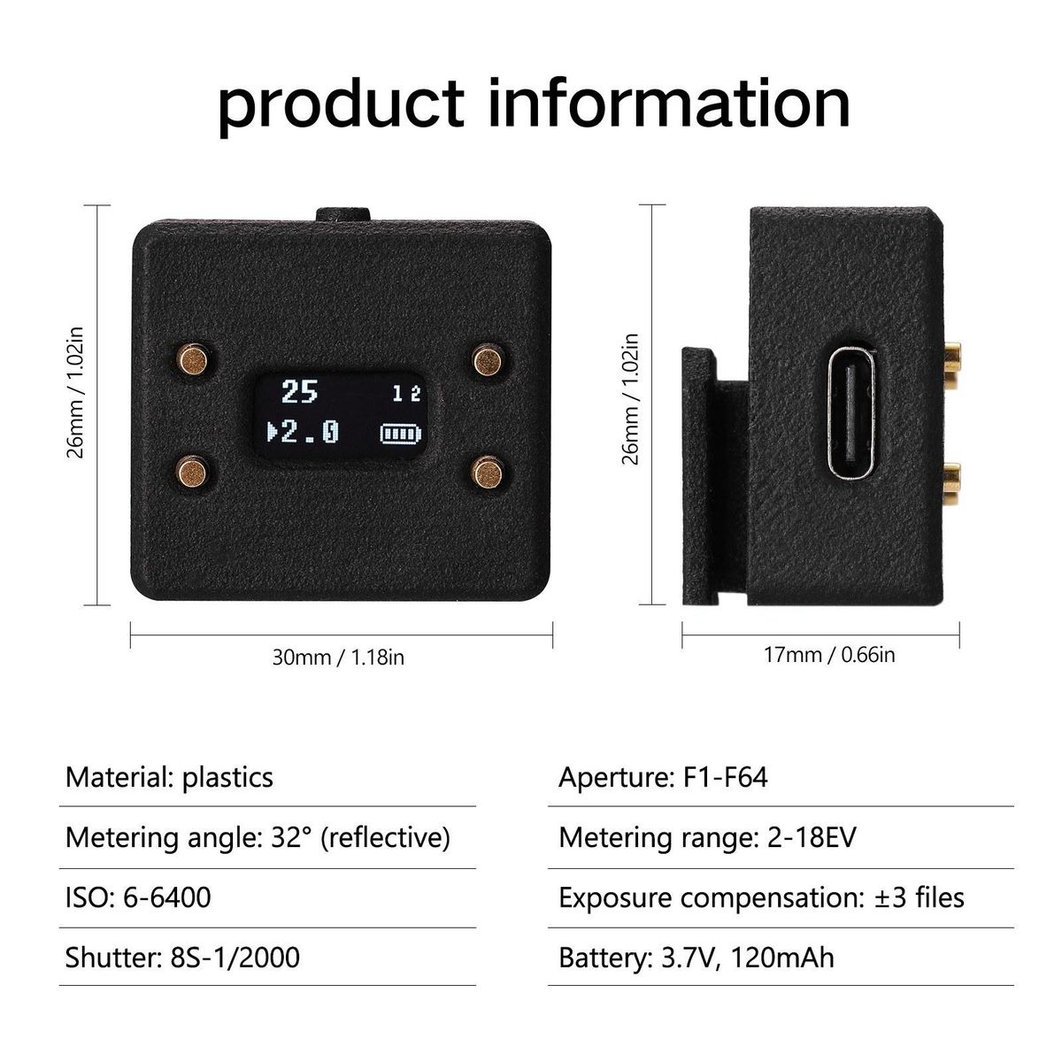 L102 Light Meter Camera Photometer Photography Set-top Reflection Light Meter Hot/Cold Shoe Fixing Camera Light Meter