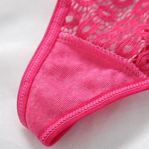 Sexy Ladies G String Hollow Embroidery G String Low-Waist Straps Thongs