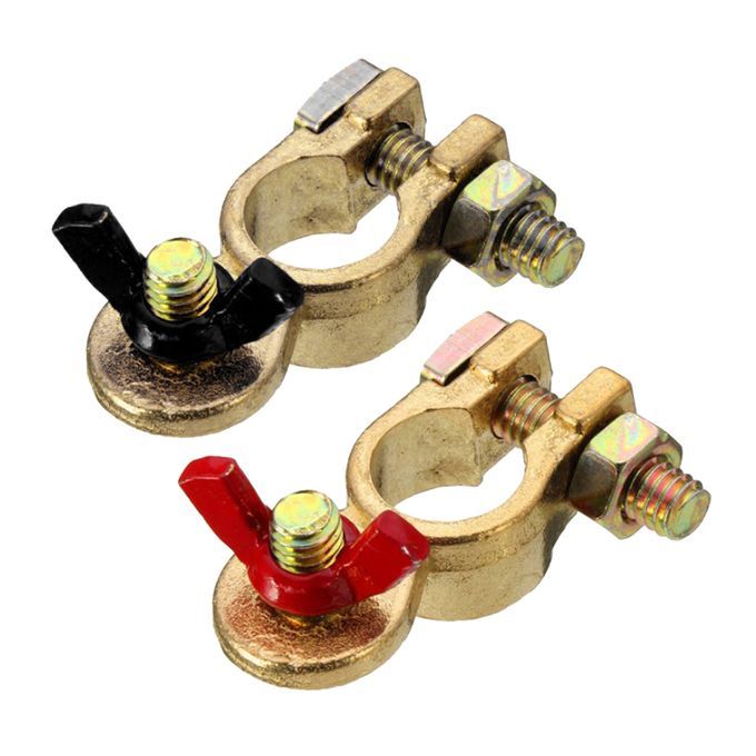 2Coppers Positive&Nagative Car Battery Terminal Clamp Clip Connector