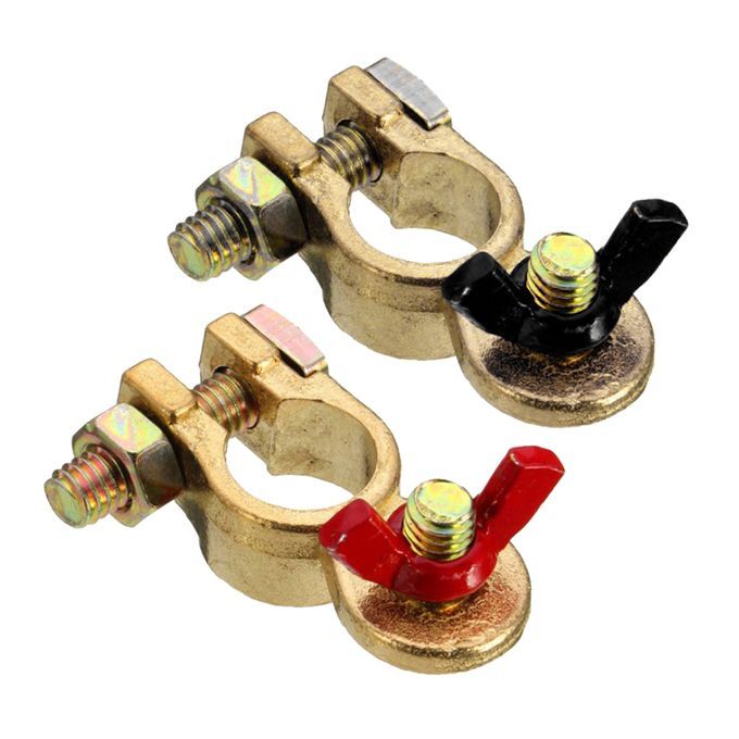 2Coppers Positive&Nagative Car Battery Terminal Clamp Clip Connector