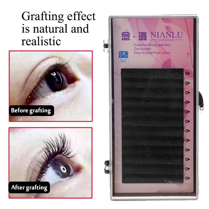 24pcs False Eyelash Eye Lashes Extension Grafting Beginners Practice Head Model