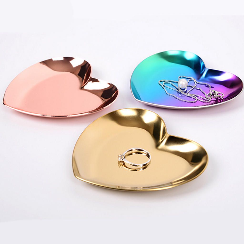 Heart Shape Fruit Bowl / Salad Bowl / Fruit Plate / Serving Golden