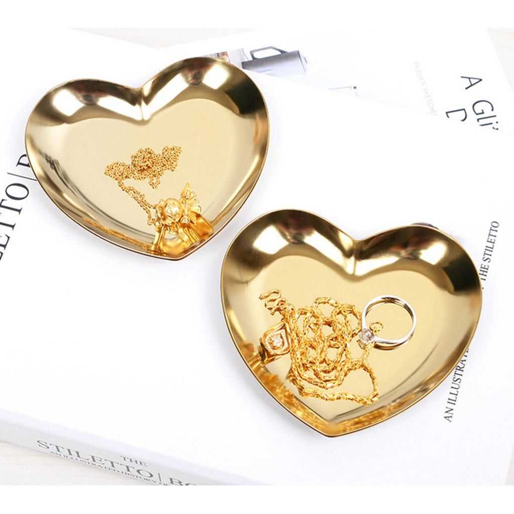 Heart Shape Fruit Bowl / Salad Bowl / Fruit Plate / Serving Golden