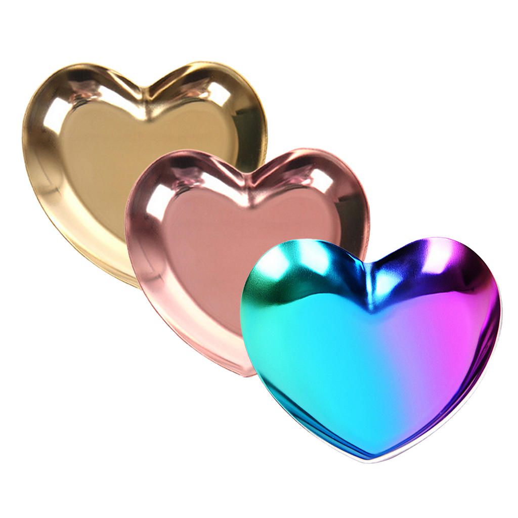 Heart Shape Fruit Bowl / Salad Bowl / Fruit Plate / Serving Golden
