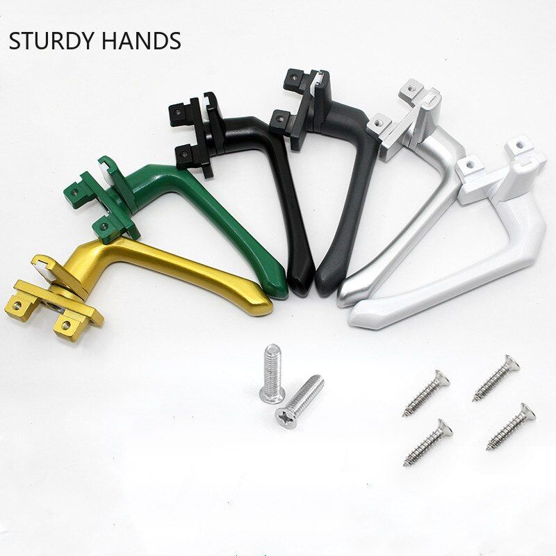 1Pc Thickened Aluminum Alloy Window Handle With Lock Right/left Seven