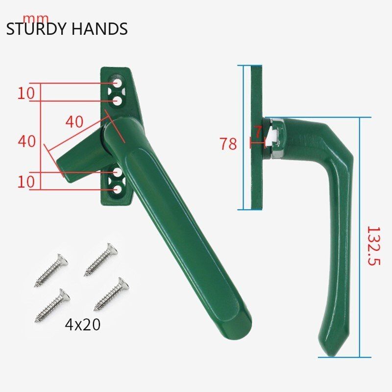 1Pc Thickened Aluminum Alloy Window Handle With Lock Right/left Seven
