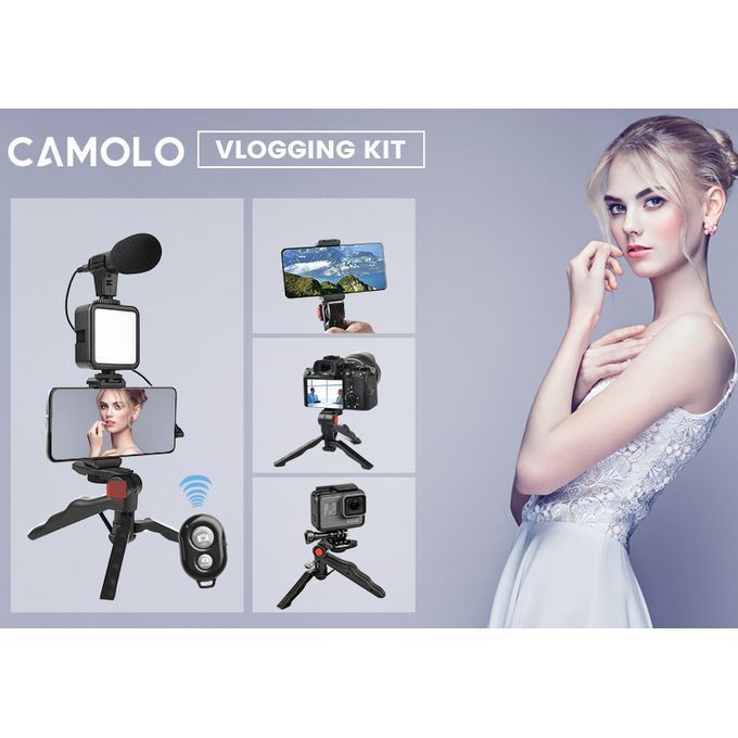 Gimbal Vblogging Kit/Video Maker Kit+Mic+Tripod+Holder/Light