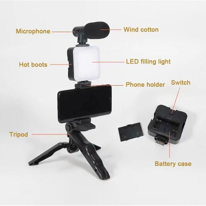 Gimbal Vblogging Kit/Video Maker Kit+Mic+Tripod+Holder/Light