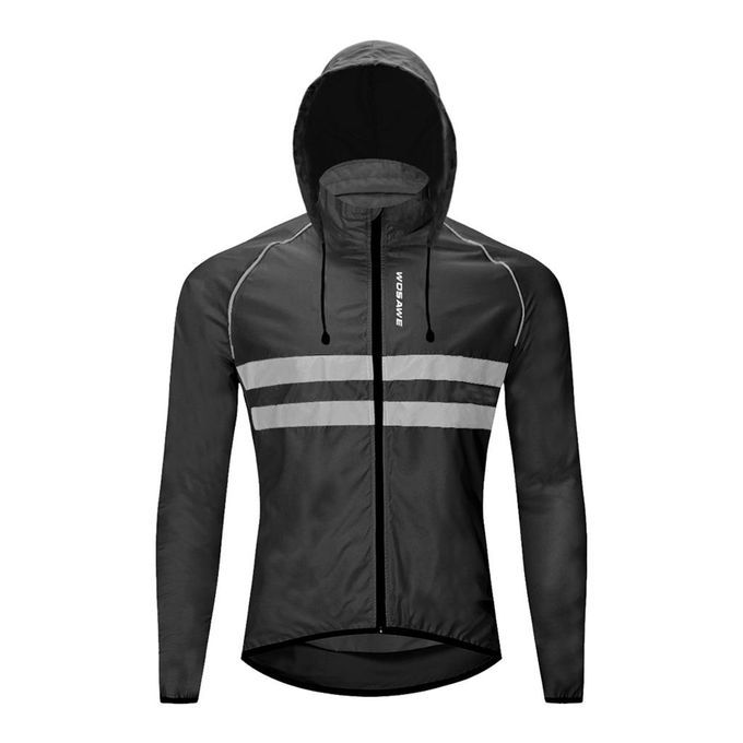 Cycling Skin Jersey Bicycle Windproof Jacket Light Rain Coat Black XL