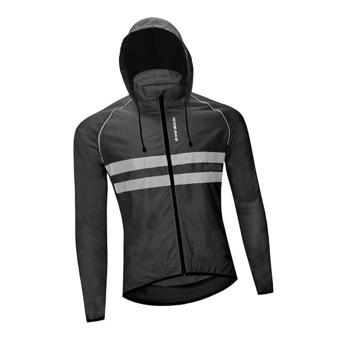 Cycling Skin Jersey Bicycle Windproof Jacket Light Rain Coat Black XL