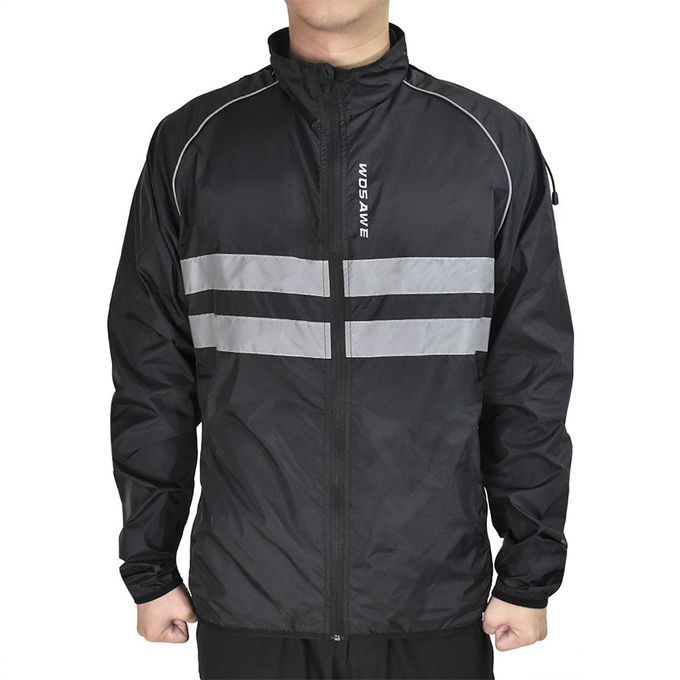 Cycling Skin Jersey Bicycle Windproof Jacket Light Rain Coat Black XL