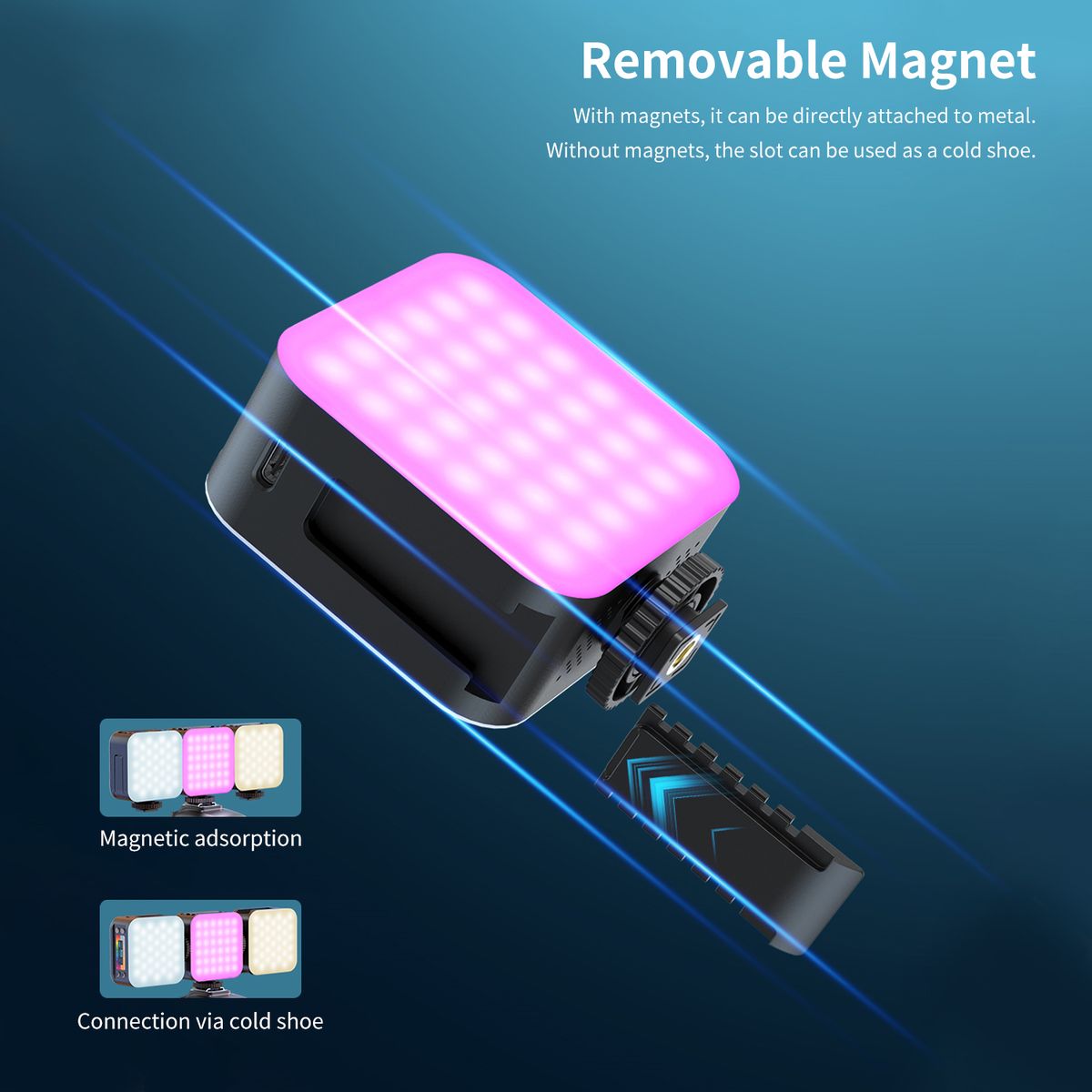 Rgb Video Light , Full Color 70 Led Camera Light Dimmable
