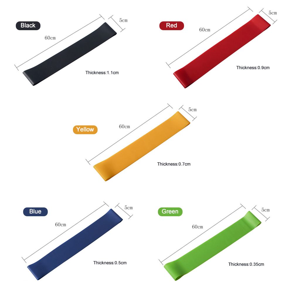5PCS Portable Latex Tension Band Fitness Sport Yoga High
