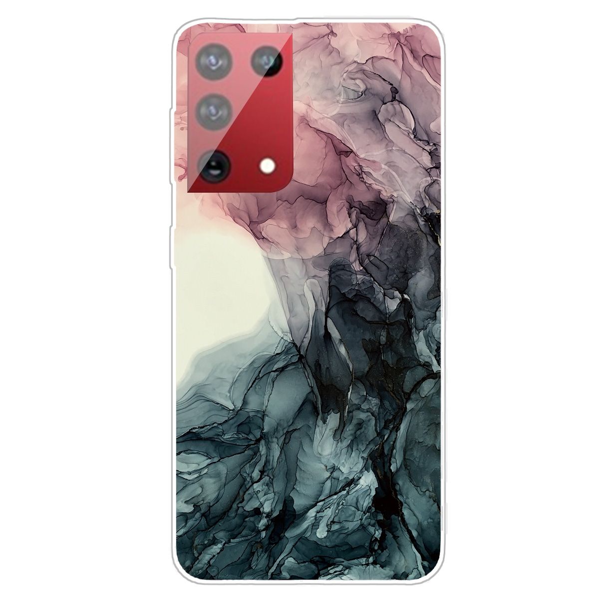 For Samsung Galaxy S21 Ultra 5G Marble Shockproof TPU Protective Case(Black)