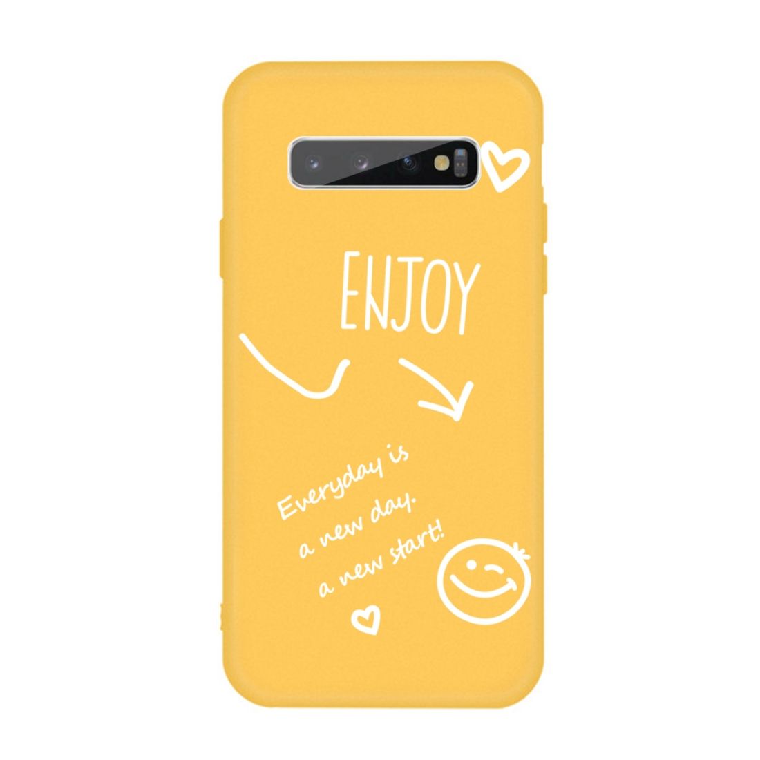 For Galaxy S10+ Enjoy Love Pattern Frosted TPU Protective Case(Yellow)