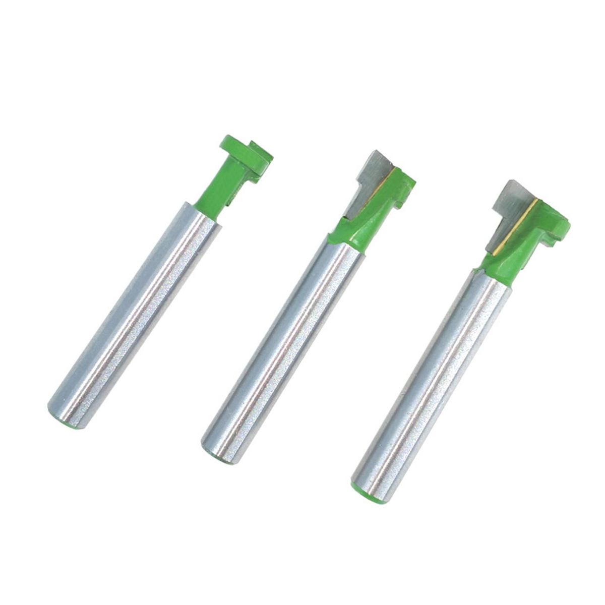 Keyhole Router Bits Set 6.35mm (1/4 Inch) Shank 5/16 3/8 & 1/2 Inch Blade Diameter for Wood Hex Bolt T-Track Slotting Milling Cutters Set