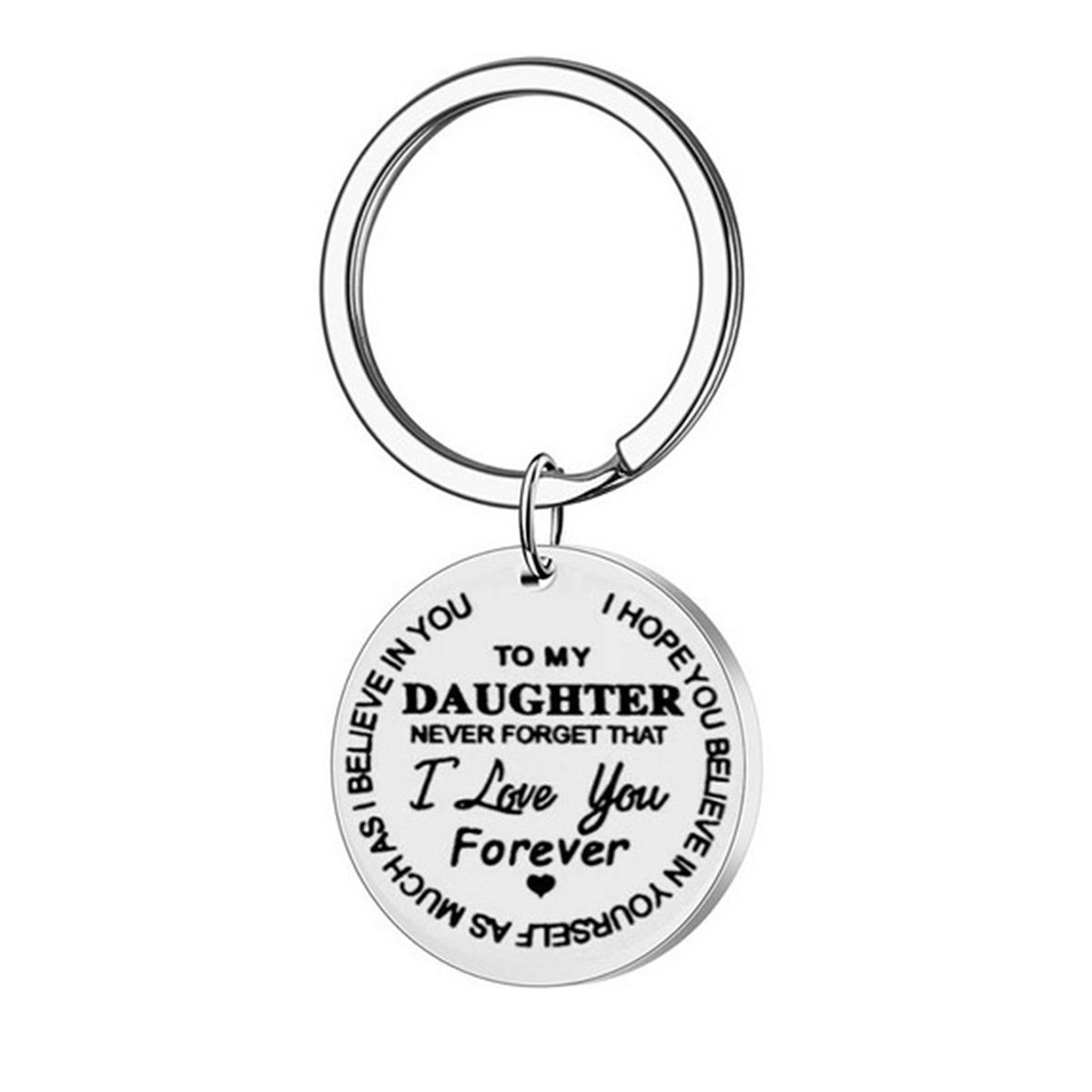 Key Holder to MY DAUGHTER Key Holder Hanging Pendant Silver
