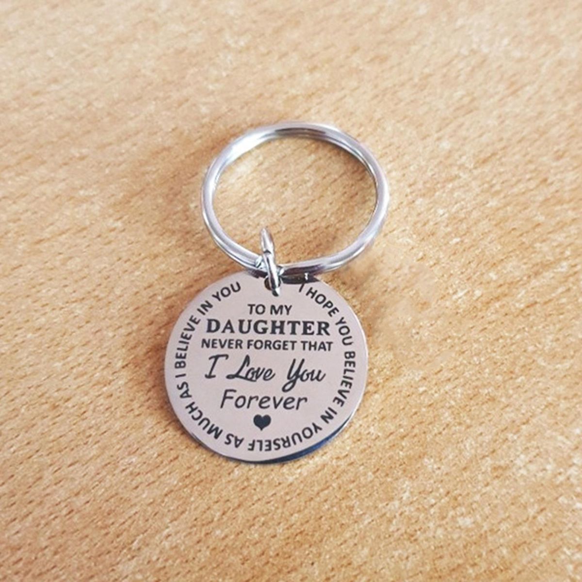 Key Holder to MY DAUGHTER Key Holder Hanging Pendant Silver