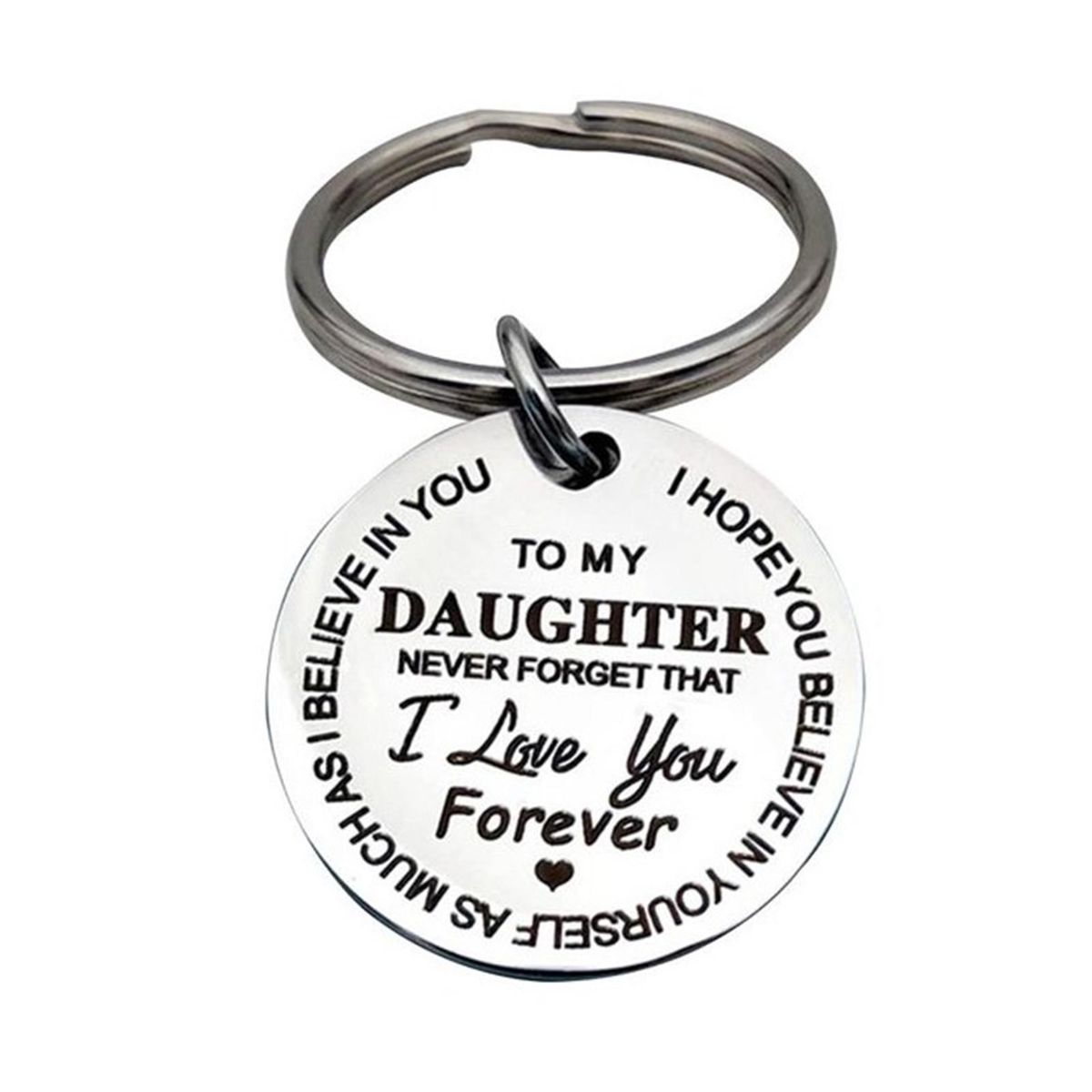 Key Holder to MY DAUGHTER Key Holder Hanging Pendant Silver