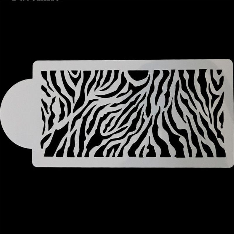 4pcs Set Zebra Leopard Print Wild Style Cake Stencil