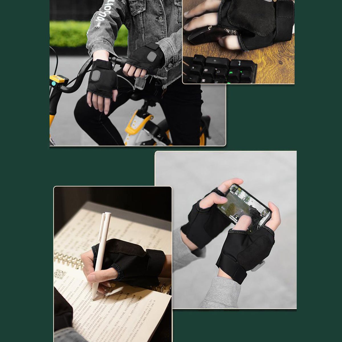 2PCS Winter Hand Warmer Fingerless Gloves Style 3 Modes USB