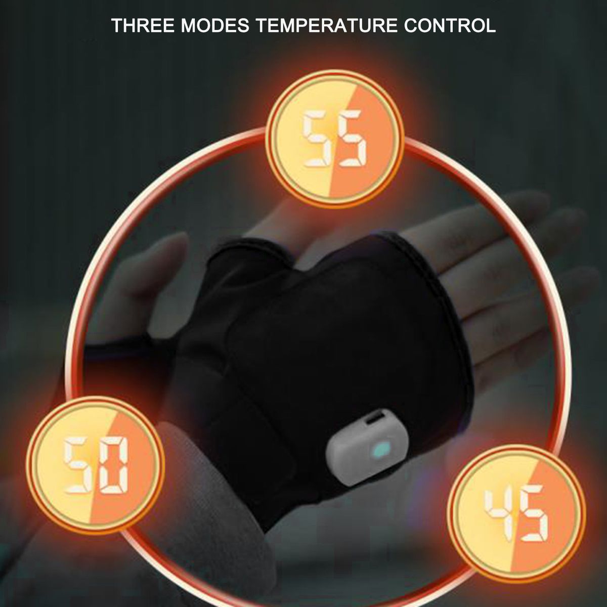 2PCS Winter Hand Warmer Fingerless Gloves Style 3 Modes USB