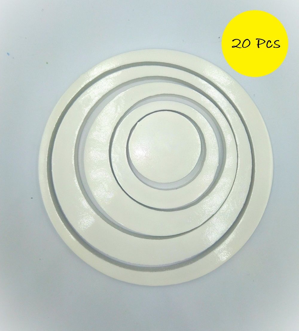 20pcs Circle Wooden Wall Sticker Decoration - White
