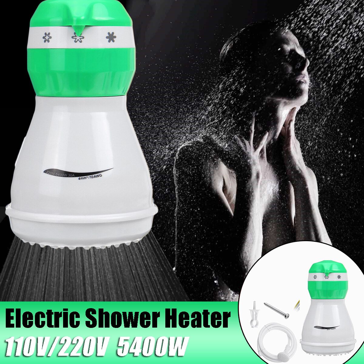 5400W 110V/220V Electric Shower Head Instant Hot Water Heater Boiler Bathroom Shower Set 220V
