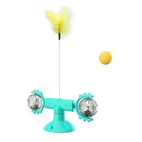 Rotating Toy Cat Feather Rolling Ball With Catnip Teasing Interactive Scratching Toys Training Improve Iq Cats Products For Pets