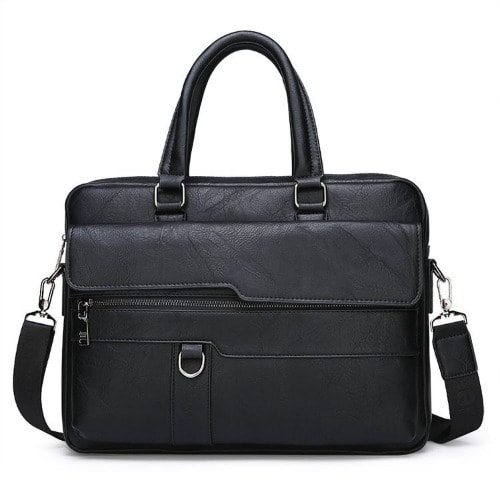 Executive Men's Leather Business Bag - Black
