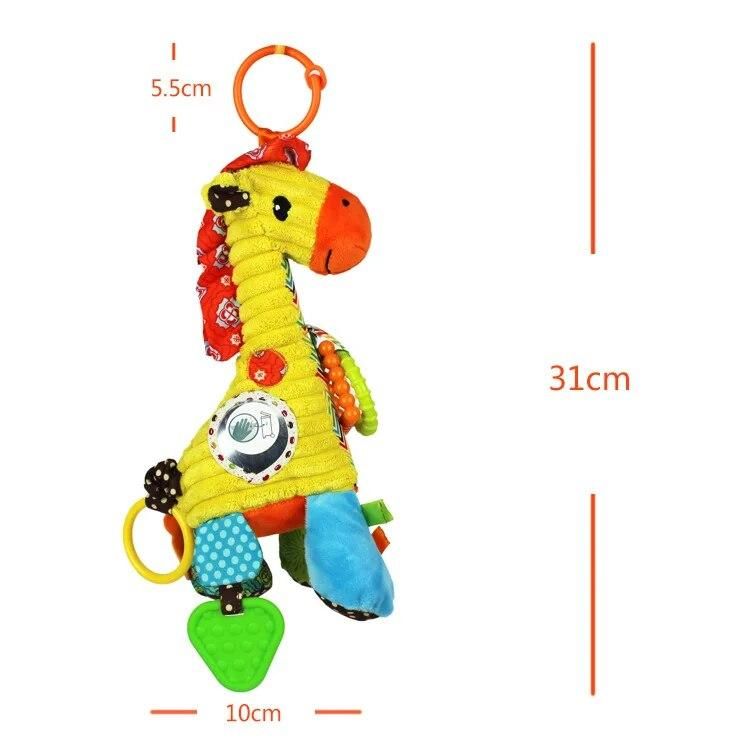 New Arrival Baby toys Musical Soft Giraffe Cartoon Animal Infant Todder Stuffed Plush links Bed Cradle Strollers Hanging Doll