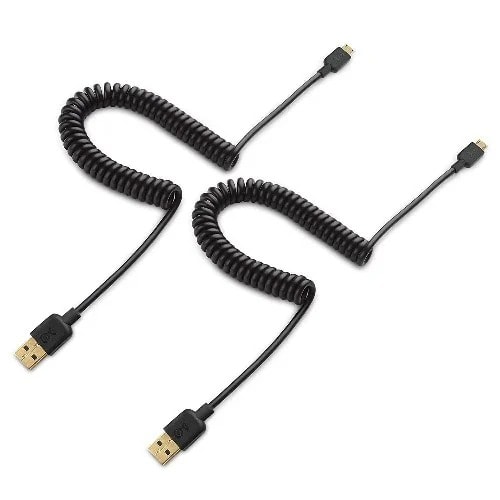 Coiled Micro Usb Cable- 150ms - 1.2m - Black