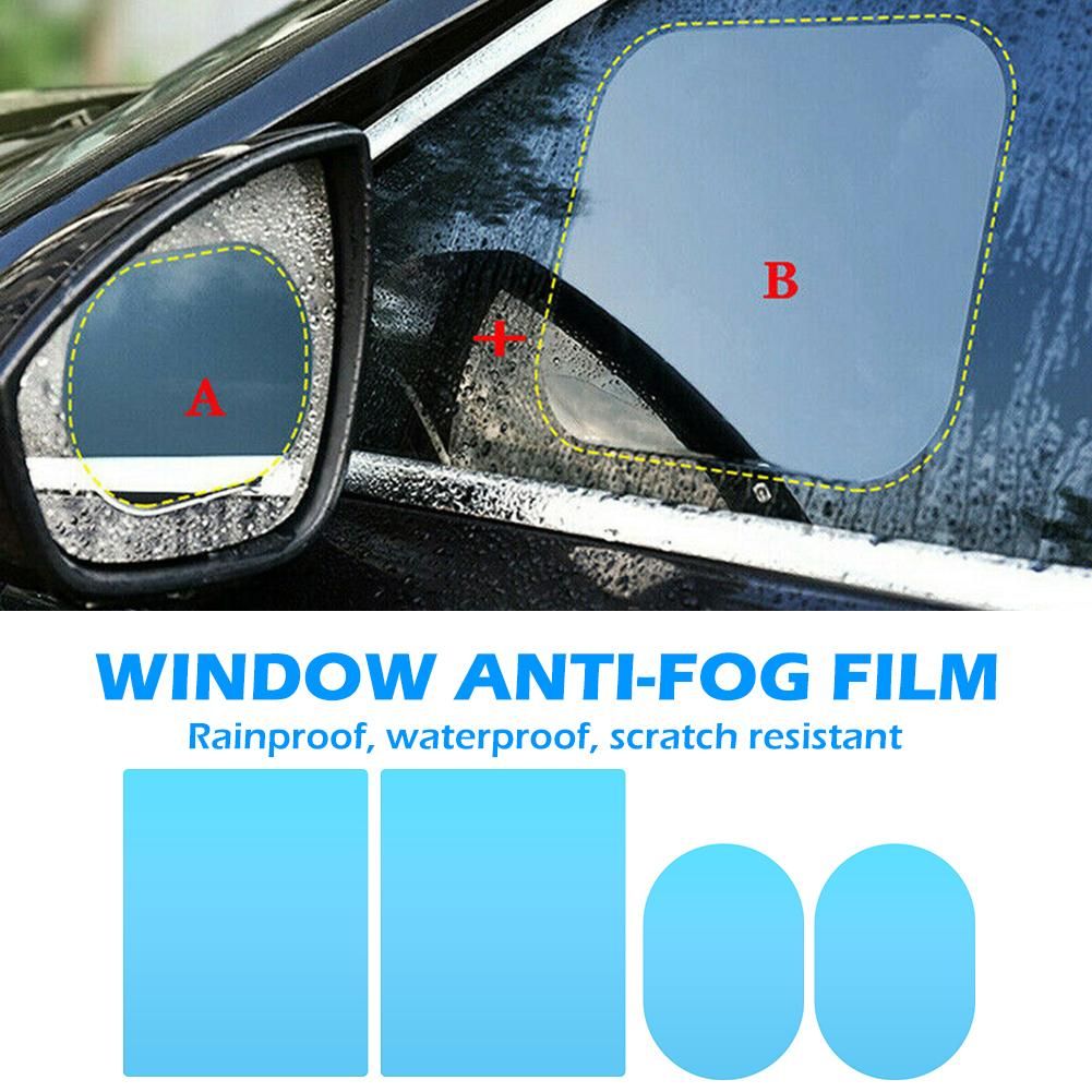 2/4/8pcs Car Side Rearview Mirror Waterproof Anti-Fog Film Side Window Glass Film Can Protect Your Vision Driving On Rainy Days