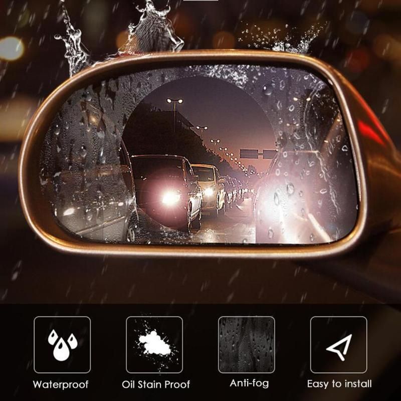 2/4/8pcs Car Side Rearview Mirror Waterproof Anti-Fog Film Side Window Glass Film Can Protect Your Vision Driving On Rainy Days