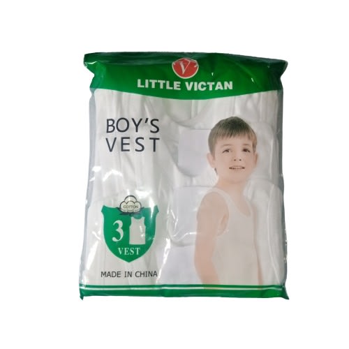 Kids Boys Inner Singlets - 3 in 1 - White