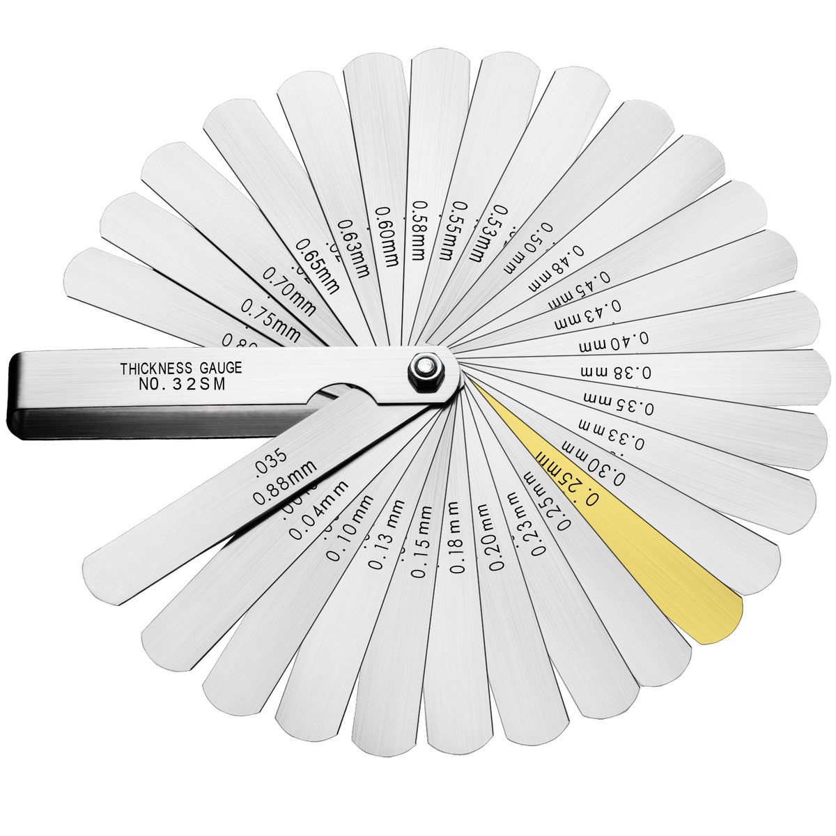 Combination feeler gauge 32 pieces clamp copper sheet imperial .0015-.035in metric 0.04-0.88mm gap thickness gauge Thickness Measurement Tool