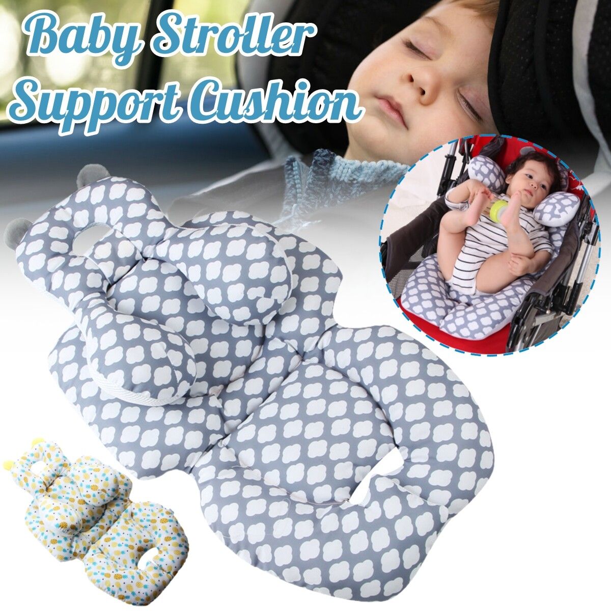 Baby Stroller Cushion Car Seat Comfortable Polyester Fiber Pad Cloud