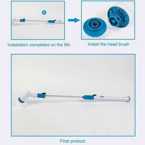 Spin Scrubber Multi-Function Electric Long Handle Brush Scrub Set For Household, Toilet, Floor Cleaning