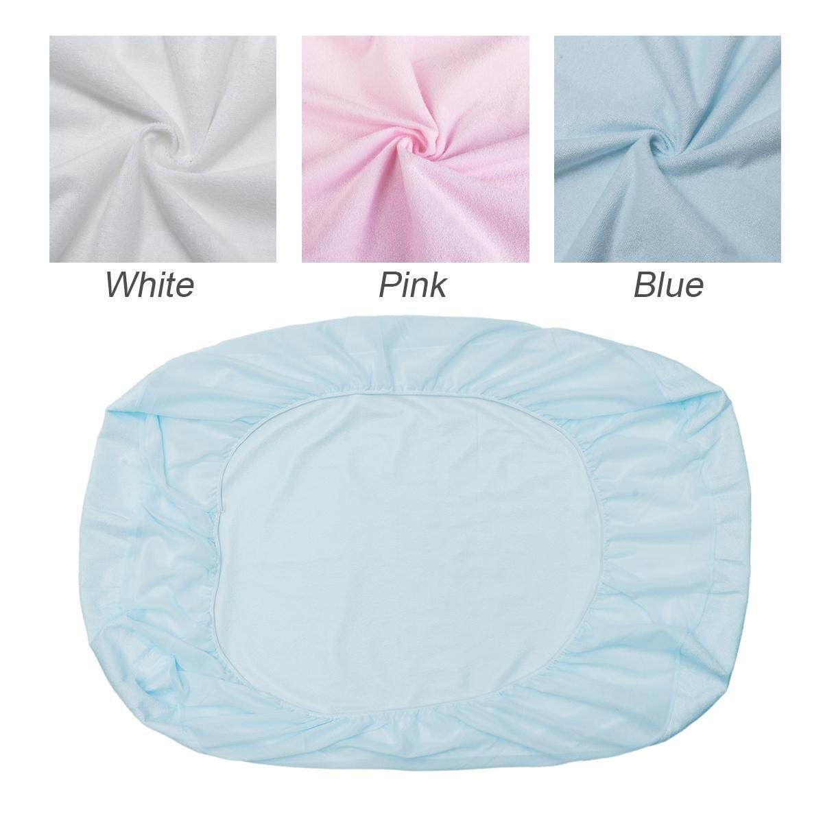 Baby Bed Mattress Cover Crib Fitted Sheet Polyester Waterproof Protector White