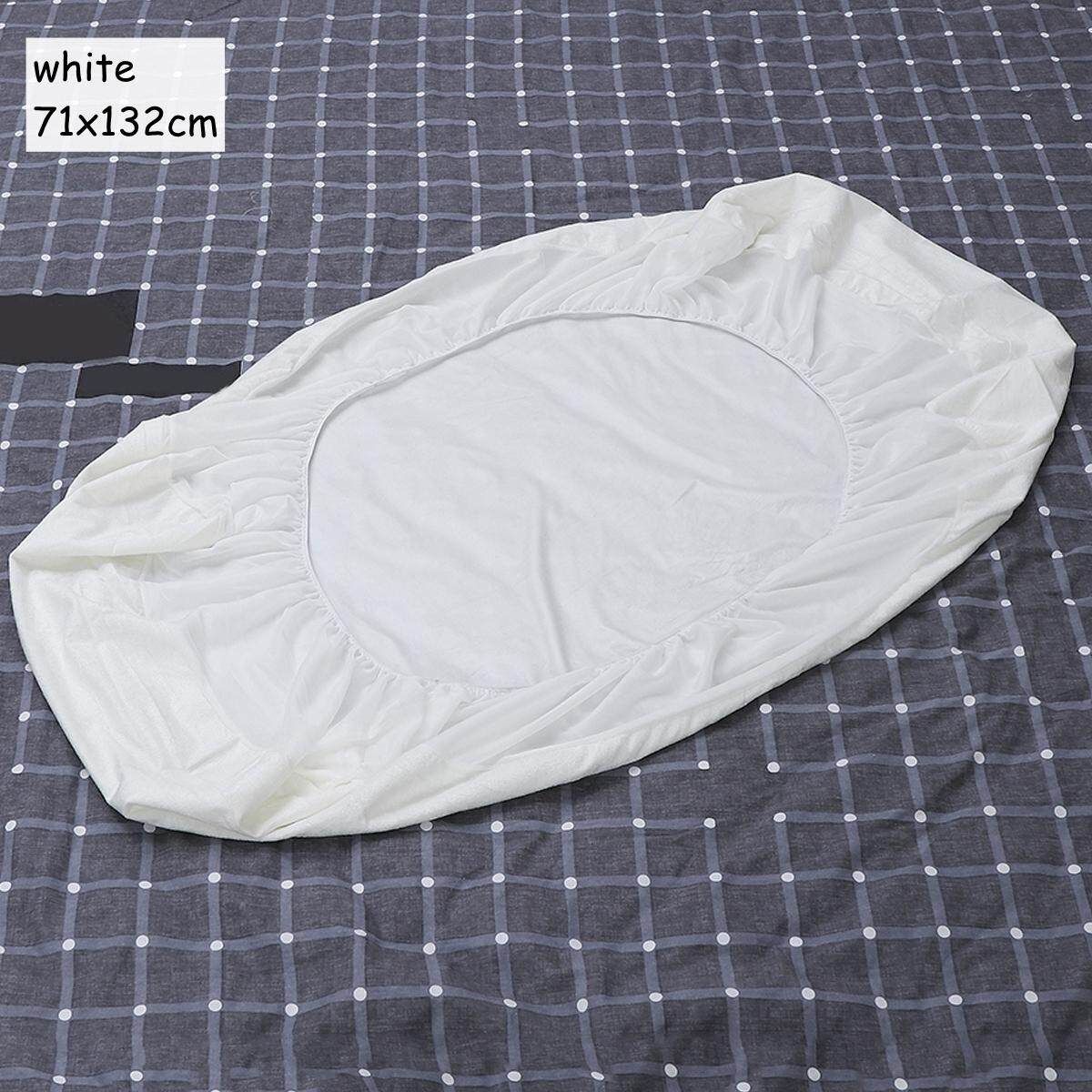 Baby Bed Mattress Cover Crib Fitted Sheet Polyester Waterproof Protector White