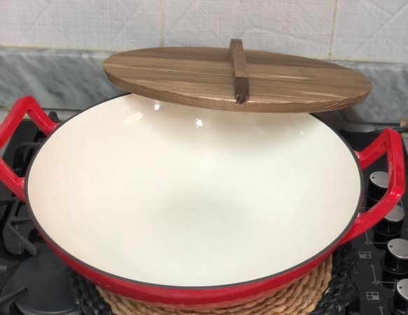 36cm Enamel Cast Iron Wok