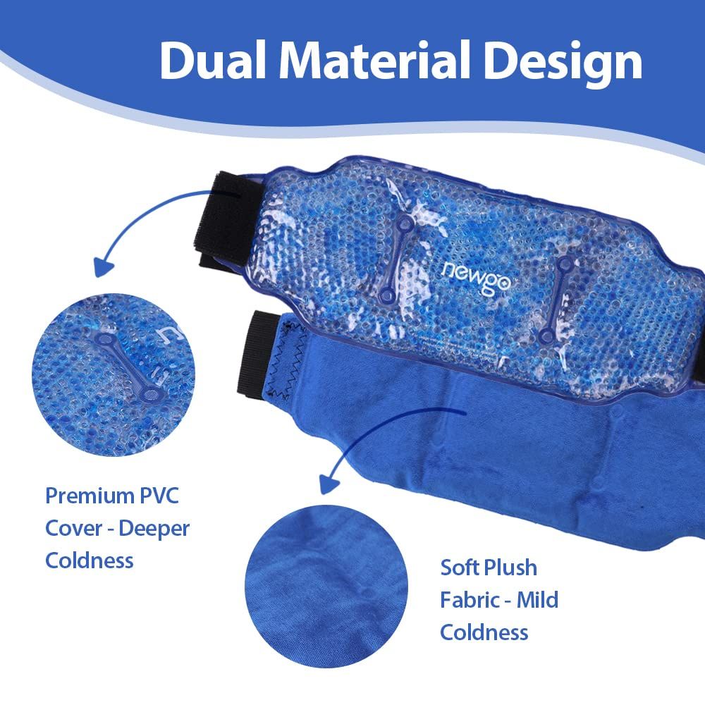 Ice Pack For Injuries Pain Relief Reusable  Cold Hot Pack Sport Support Back Waist Knee Cold Compression Therapy Wrap Ice Bag(#support To Knee)