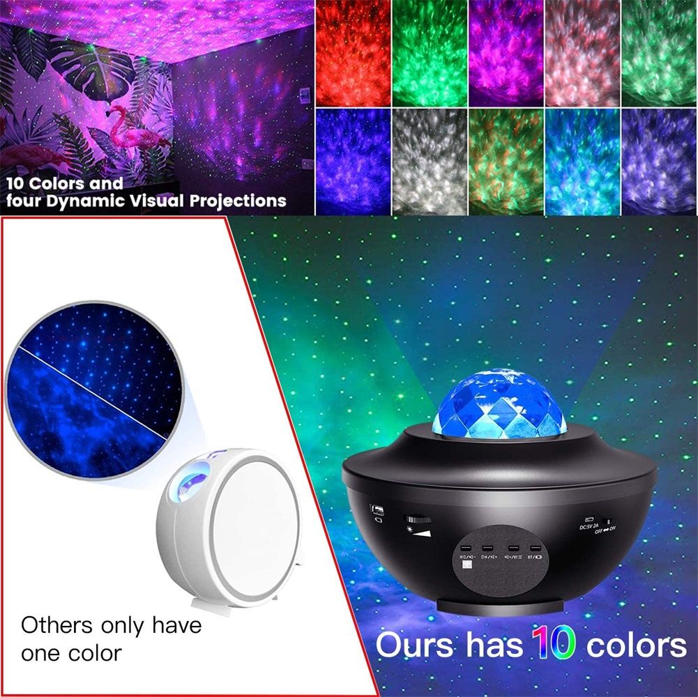 Starry Sky Projector With Remote Control Ocean Wave LED