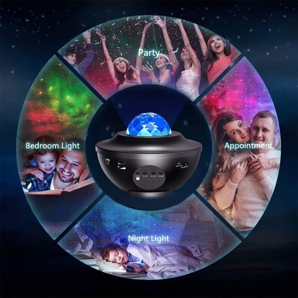 Starry Sky Projector With Remote Control Ocean Wave LED