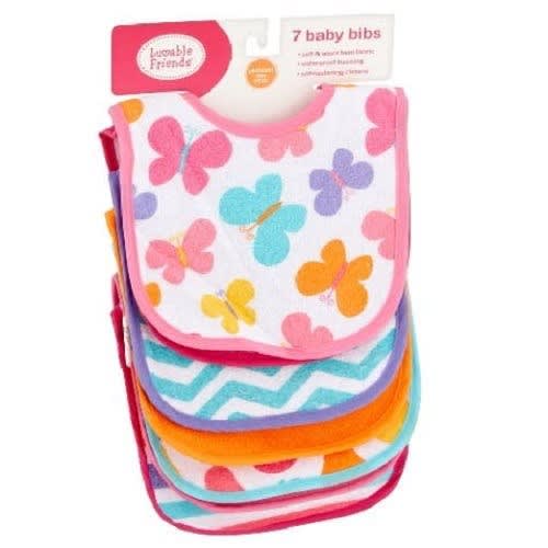 Luvable Friends Baby Feeding Bibs - 7 Piece