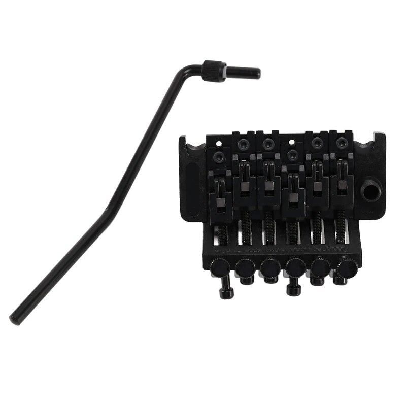 Electric Guitar Double Tremolo Bridge Assembly System for Lic Ibanez Parts Replacement 1 Set (Black)