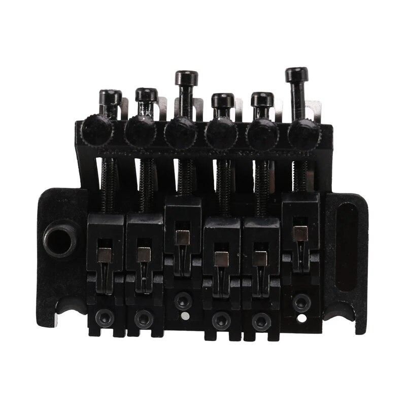 Electric Guitar Double Tremolo Bridge Assembly System for Lic Ibanez Parts Replacement 1 Set (Black)