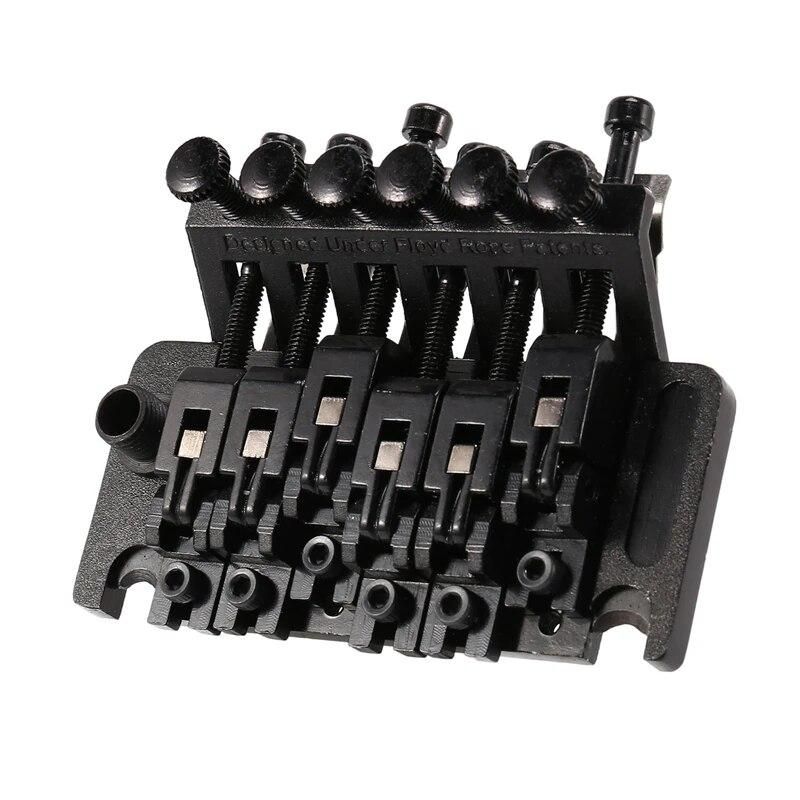 Electric Guitar Double Tremolo Bridge Assembly System for Lic Ibanez Parts Replacement 1 Set (Black)