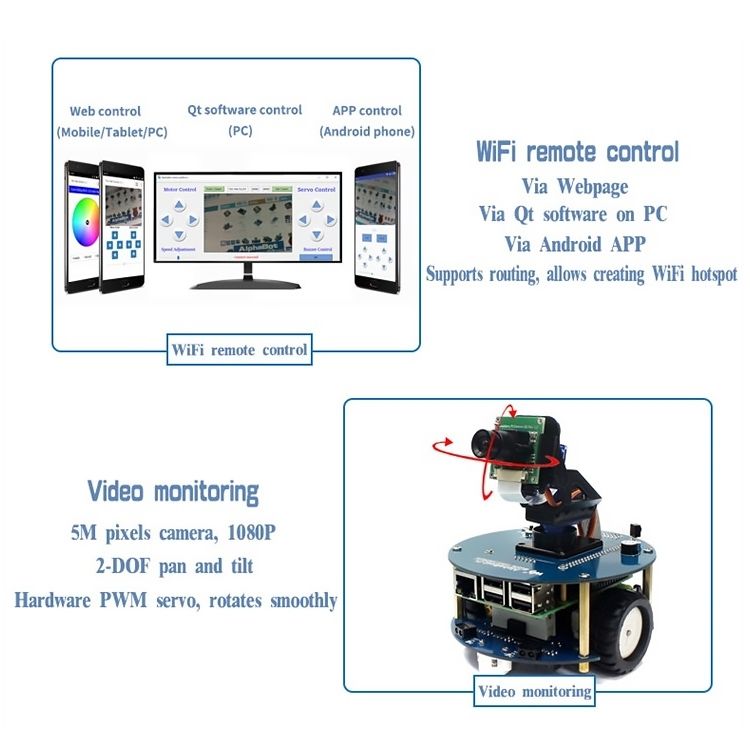 AlphaBot2 Robot Building Kit For Raspberry Pi 3 Model B