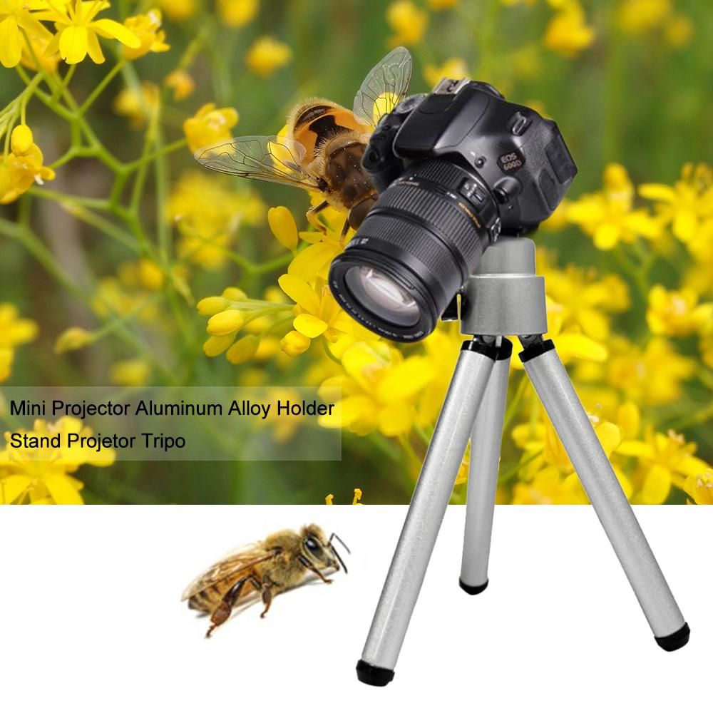 Mini Flexible Projector Tripod Stand Bracket Mini Projector Aluminum Alloy Holder Stand Projetor Tripod Silver